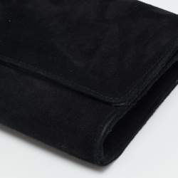 مملوكة مسبقًا Gucci Broadway Black Suede Suede Crystal GG Clutch