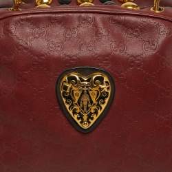 Pre Owned حقيبة غوتشي بابوسكا كريست دوم كانفاس كريستال جي جي بني/بيج