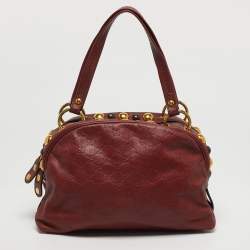 Pre Owned حقيبة غوتشي بابوسكا كريست دوم كانفاس كريستال جي جي بني/بيج