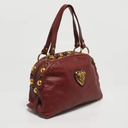 Pre Owned حقيبة غوتشي بابوسكا كريست دوم كانفاس كريستال جي جي بني/بيج