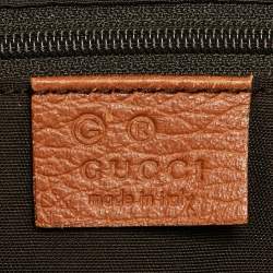 Pre Owned Gucci Green/Brown GG Nylon and Leather and Shopper Tote