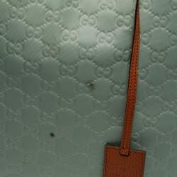 Pre Owned Gucci Green/Brown GG Nylon and Leather and Shopper Tote