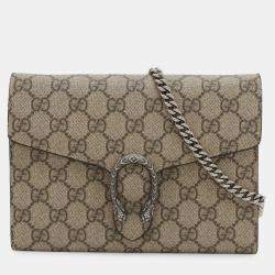 مملوكة مسبقًا Gucci Brown GG Supreme Dionysus Chain Wallet