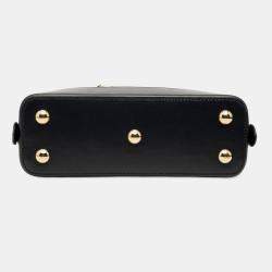 Pre Owned حقيبة غوتشي ساتشيل هورسبيت 1955 قماش صغيرة بيج/أسود