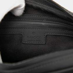 مملوكة مسبقًا Gucci Black GG Rubber Effect Leather Crossbody