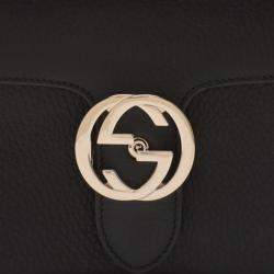 مملوكة مسبقًا Gucci Black Small Dollar Calfskin Interlocking G Crossbody