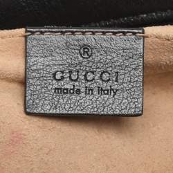 مملوكة مسبقًا حقيبة كاميرا غوتشي جي جي مارمونت قماش وجلد بيجي/أسود صغير