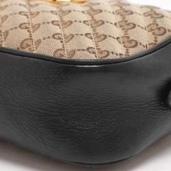 مملوكة مسبقًا حقيبة كاميرا غوتشي جي جي مارمونت قماش وجلد بيجي/أسود صغير