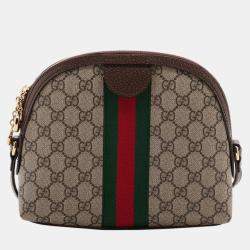 مملوكة مسبقًا حقيبة كروس بودي \"غوتشي\" بني GG سوبرم أوفيديا قبة صغيرة