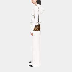 Pre Owned حقيبة غوتشي ديانا ساتشيل كانفاس بنية ميني جامبو جي جي بامبو