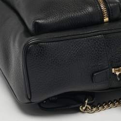 Pre Owned حقيبة ظهر غوتشي سوهو سلسلة جلد سوداء