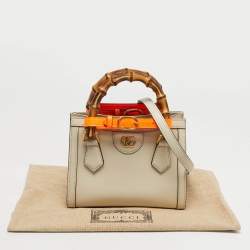 مملوكة مسبقًا Gucci Bamboo Diana Mni Off White Leather Tote