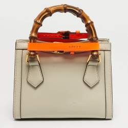 مملوكة مسبقًا Gucci Bamboo Diana Mni Off White Leather Tote
