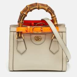 مملوكة مسبقًا Gucci Bamboo Diana Mni Off White Leather Tote