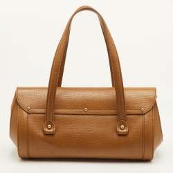 مملوكة مسبقًا حقيبة ساتشل جلد خردلي برصاصة خيزران غوتشي