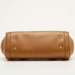 مملوكة مسبقًا حقيبة ساتشل جلد خردلي برصاصة خيزران غوتشي