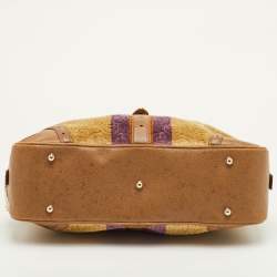 مملوكة مسبقًا Gucci Horsebit Multicolor Leather and Velvet Satchel