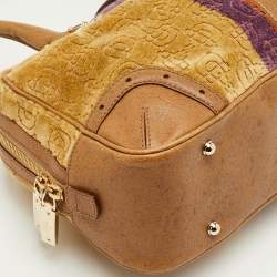 مملوكة مسبقًا Gucci Horsebit Multicolor Leather and Velvet Satchel