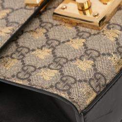 مملوكة مسبقًا حقيبة كروس بودي غوتشي قفل بني GG سوبرن صغيرة نحلة