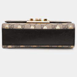 مملوكة مسبقًا حقيبة كروس بودي غوتشي قفل بني GG سوبرن صغيرة نحلة