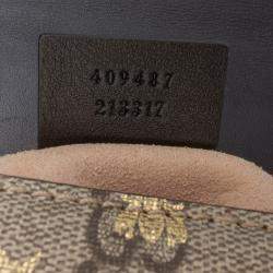 مملوكة مسبقًا حقيبة كروس بودي غوتشي قفل بني GG سوبرن صغيرة نحلة