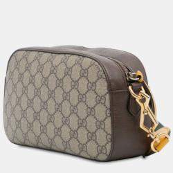 Pre Owned حقيبة كروس بودي غوتشي جي جي ويب سوبريم بني نيو فينتاج