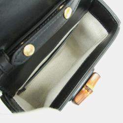 مملوكة مسبقًا Gucci Bamboo Leather Backpack Handbag Black