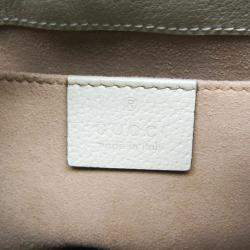 Pre Owned حقيبة كتف جلد غوتشي أوفيديا صغيرة بيضاء