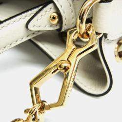 Pre Owned حقيبة كتف جلد غوتشي أوفيديا صغيرة بيضاء