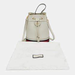 Pre Owned حقيبة كتف جلد غوتشي أوفيديا صغيرة بيضاء