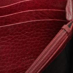 Pre Owned Gucci Sukey Burgundy Guccissima Leather Continental Wallet