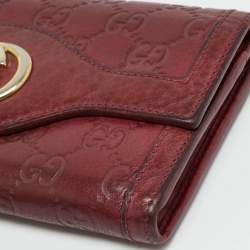Pre Owned Gucci Sukey Burgundy Guccissima Leather Continental Wallet