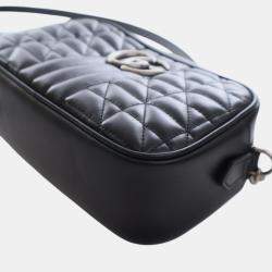 مملوكة مسبقًا Gucci Black Small GG Marmont Matelasse Leather Aria Crossbody