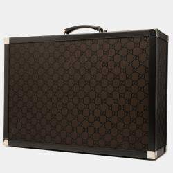 Pre Owned Gucci Brown GG Canvas Trunk Suitcase
