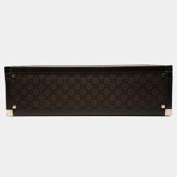 Pre Owned Gucci Brown GG Canvas Trunk Suitcase