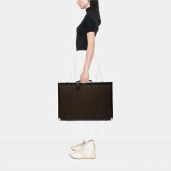 Pre Owned Gucci Brown GG Canvas Trunk Suitcase