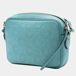 مملوكة مسبقًا Gucci Blue GG Star Embossed Leather Crossbody