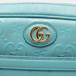 مملوكة مسبقًا Gucci Blue GG Star Embossed Leather Crossbody