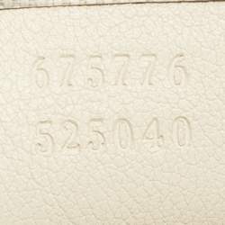 Pre Owned حقيبة كتف غوتشي كاميرا جلد GG نجم أبيض