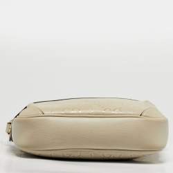 Pre Owned حقيبة كتف غوتشي كاميرا جلد GG نجم أبيض