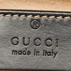 Pre Owned Gucci Padlock Small Black Guccissima Leather Shoulder Bag