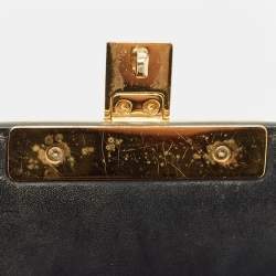 Pre Owned Gucci Padlock Small Black Guccissima Leather Shoulder Bag