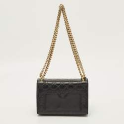 Pre Owned Gucci Padlock Small Black Guccissima Leather Shoulder Bag