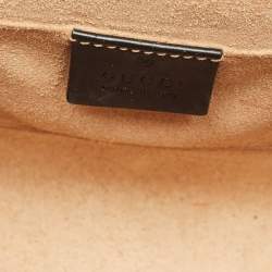 Pre Owned Gucci Padlock Small Black Guccissima Leather Shoulder Bag