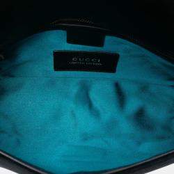 مملوكة مسبقًا Gucci Black Medium GG Marmont Matelasse Velvet Sequin Embellished Shoulder Bag
