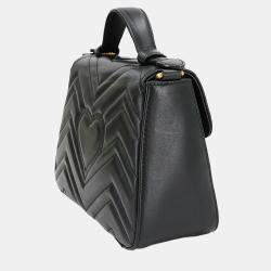 مملوكة مسبقًا Gucci GG Marmont Mini Black Leather Top Handle Bag