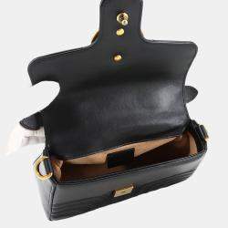 مملوكة مسبقًا Gucci GG Marmont Mini Black Leather Top Handle Bag