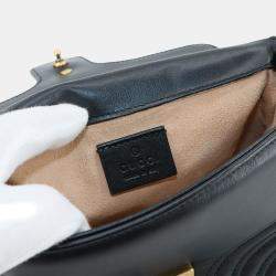 مملوكة مسبقًا Gucci GG Marmont Mini Black Leather Top Handle Bag
