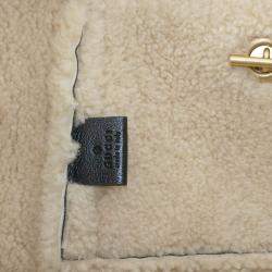 مملوكة مسبقًا حقيبة يد غوتشي مارمونت جلد فرو أسود