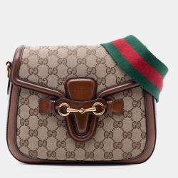 Pre Owned Gucci Brown Medium GG Canvas Lady Web Crossbody